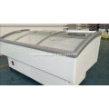 Curved glass supermarket refrigerated display freezer